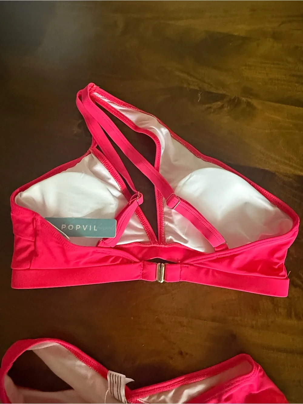Popvil Hot Pink Asymmetric Bikini Set - Women's Swim